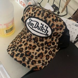 Cheetah print von dutch hat